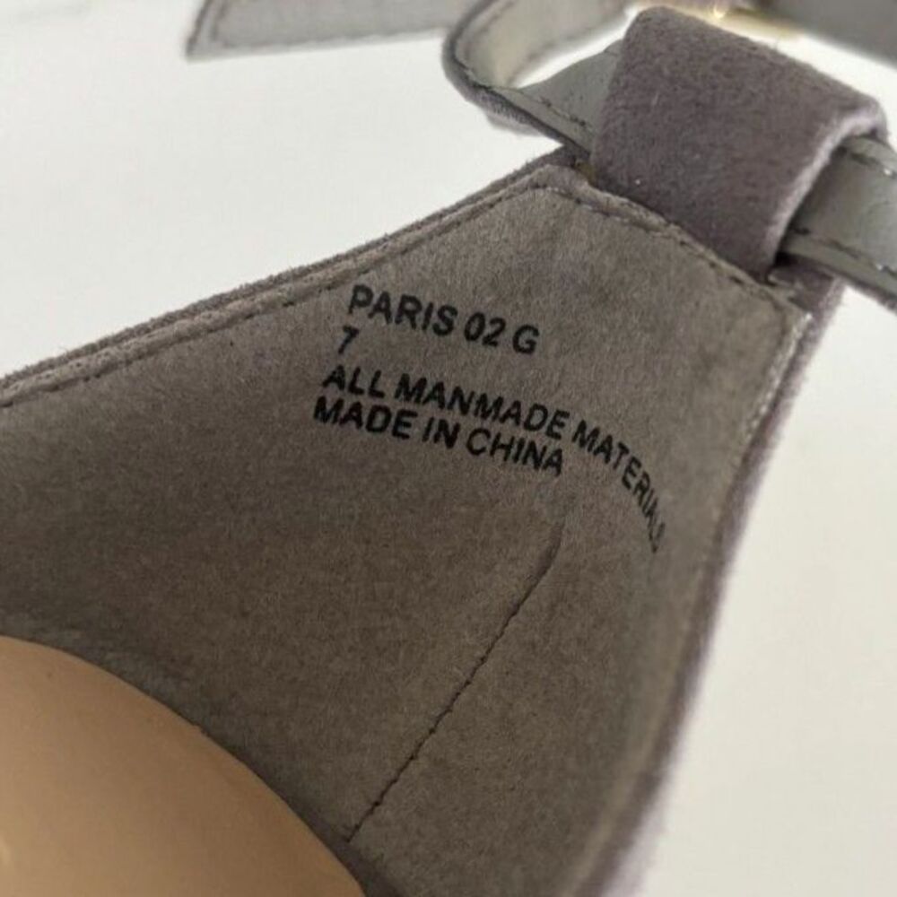 PARIS-02G Charlotte Russe Grey Faux Suede Platform Heeled Sandals Size 7 - Picture 7 of 10